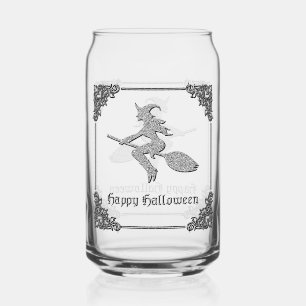 Silberne Fliegende Hexe Halloween Dosenglas