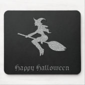 Silberne Fliegende Hexe Halloween Mousepad (Vorne)