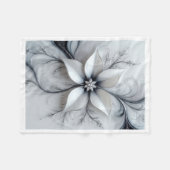 Silberne Florale Eleganz-Decke Fleecedecke (Vorderseite (Horizontal))