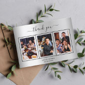 Silberne Foto Drehbuch Typ Männer Dankeskarte