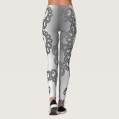 Silberne Fraktal Art Leggings (Rückseite)