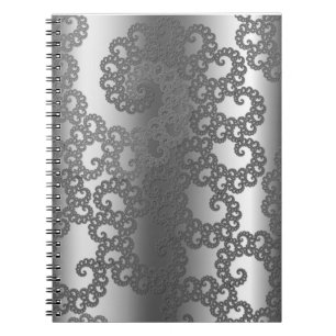 Silberne Fraktal Art Notizblock
