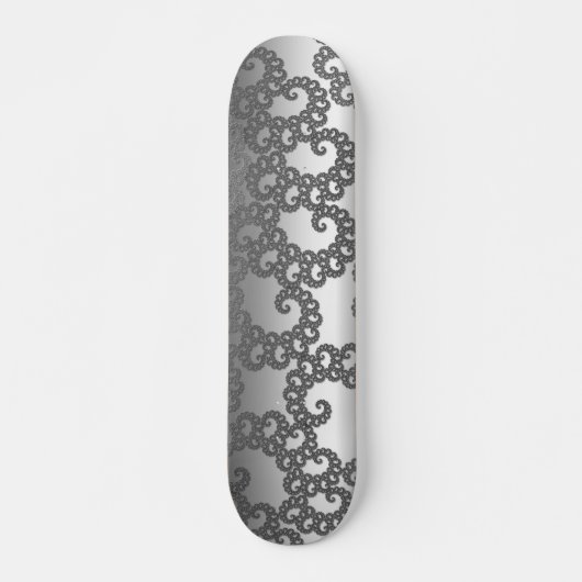 Silberne Fraktal Art Skateboard (Vorne)