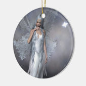 Silberne Frost-Fee Keramik Ornament (Links)