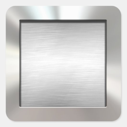 Silberne Gerahmt gebürstete Metall-Aufkleber Quadratischer Aufkleber (Vorderseite)
