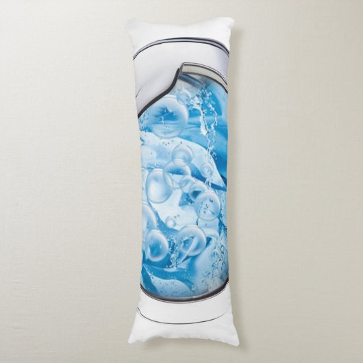 silberne gerahmte Waschmaschine animiert Seitenschläferkissen (Vorderseite Vertikal)