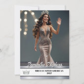 Silberne Glanz-Pageant-Plattform-Signaturkarte Feiertagskarte (Vorderseite)