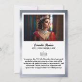 Silberne Glanz-Pageant-Plattform-Signaturkarte Feiertagskarte (Rückseite)