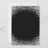 Silberne Glitter-Rand Schwarz 21. Geburtstag Einladung (Rückseite)