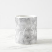 Silberne Glitter-Schneeflocken Festlich Kaffeetasse (Mittel)