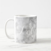 Silberne Glitter-Schneeflocken Festlich Kaffeetasse (Links)