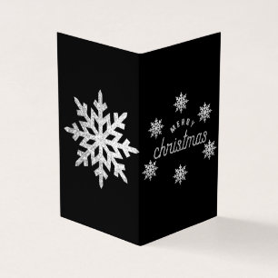 Silberne Glitter-Schneeflocken-Weihnachtskarten