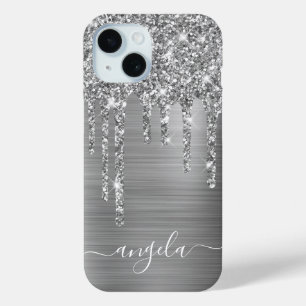 Silberne Glitter-Tropfen Girly Glam Signatur Case-Mate iPhone Hülle
