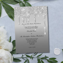 Silberne Glitter-Tropfen-Trendy-Elegante-Moderne-H