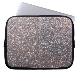 Silberne Glittergraphik des Imitats Laptopschutzhülle