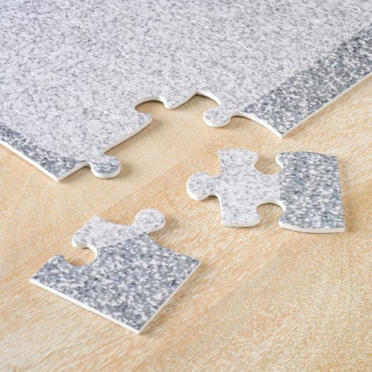 Silberne Glitterraumschablone Puzzle (Seite)