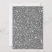 Silberne Glittertropfen, 50. Geburtstag Eiffelturm Einladung (Rückseite)