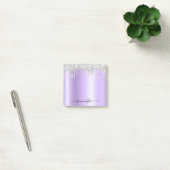 Silberne Glittertropfen blasser Lavendel-Schimmer Post-it Klebezettel (Büro)