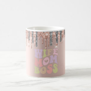 Silberne Glittertropfen Roségold Ehefrau Mutter Ch Kaffeetasse