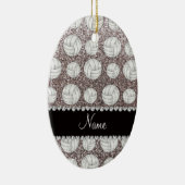 Silberne Glittervolleyball des individuellen Keramik Ornament (Rechts)