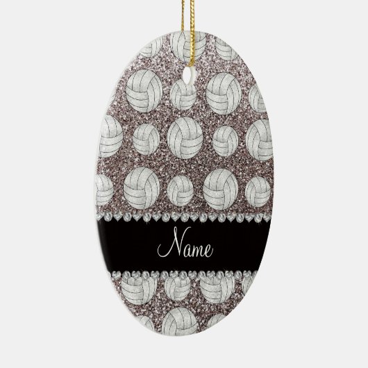 Silberne Glittervolleyball des individuellen Keramik Ornament (Rechts)