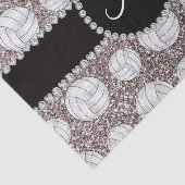 Silberne Glittervolleyball des Monogramms Seidenpapier (Ausschnitt)