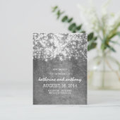 silberne Glitz-Saitenlampen Save the Date Vintag Ankündigungspostkarte (Stehend Vorderseite)