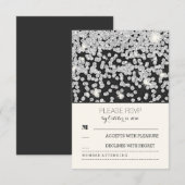 Silberne Glitzer dots Vintage Hochzeit RSVP Karten (Vorne/Hinten)