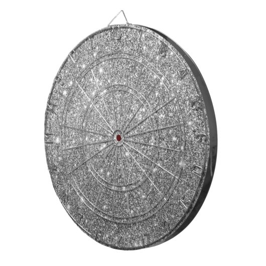 Silberne Glitzer-Glitzern Dartscheibe (Vorderseite rechts)