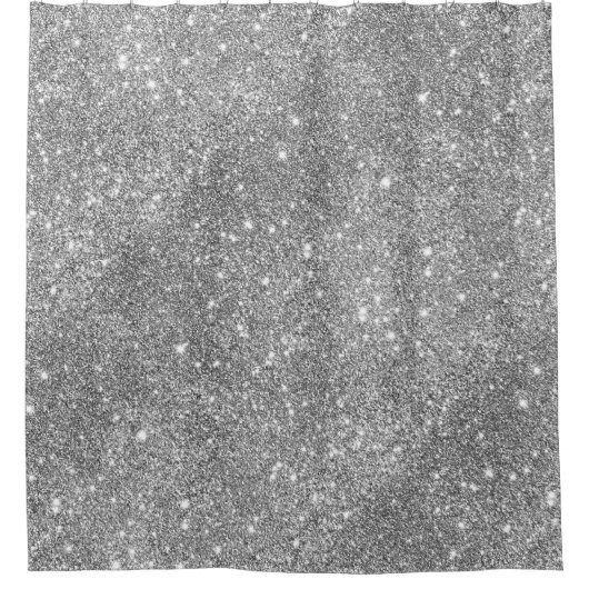 Silberne Glitzer-Glitzern Duschvorhang (Vorderseite)
