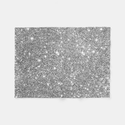 Silberne Glitzer-Glitzern Fleecedecke (Vorderseite (Horizontal))