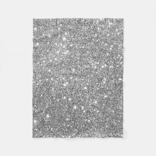 Silberne Glitzer-Glitzern Fleecedecke (Vorderseite)