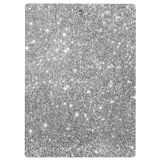 Silberne Glitzer-Glitzern Klemmbrett (Rückseite)