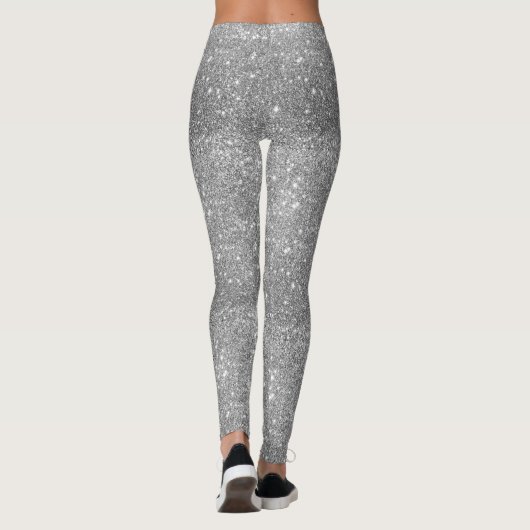 Silberne Glitzer-Glitzern Leggings (Rückseite)