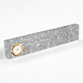 Silberne Glitzer-Glitzern Namensplakette