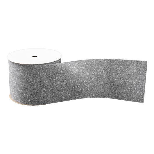 Silberne Glitzer-Glitzern Ripsband (Spule)