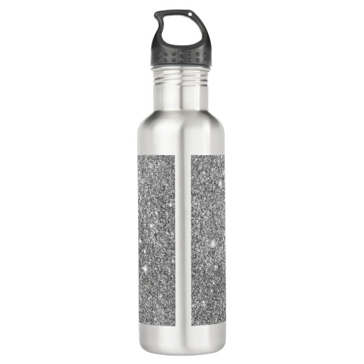 Silberne Glitzer-Glitzern Trinkflasche (Rückseite)