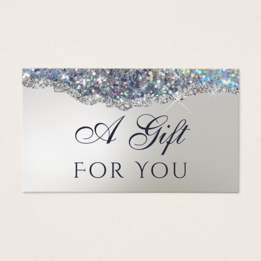 Silberne Glitzer Imitate Geschenkkarte (Vorderseite)