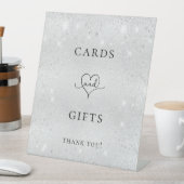 Silberne Glitzer Karten Geschenke Party Sockelschild (In Situ)