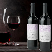 Silberne Glitzer lila Weinetikett