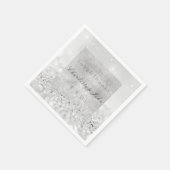 Silberne Glitzer Monochromatische Schwarze Hochzei Serviette (Ecke)