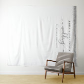 Silberne Glitzer-Namen Hochzeitsgeschichte Foto Hi Wandteppich (Beispiel (Horizontal))