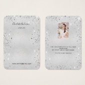 Silberne Glitzer Ohrring Schmuck Foto-Display-Kart (Vorne & Hinten)