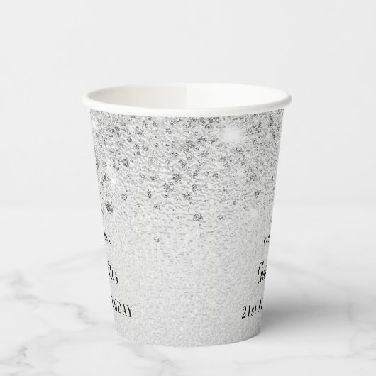Silberne Glitzer Pappbecher (Links)
