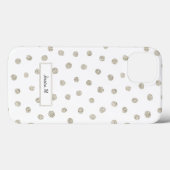 Silberne Glitzer-Punkte Case-Mate iPhone Hülle (Rückseite (Horizontal))