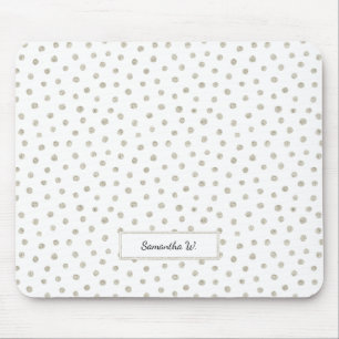 Silberne Glitzer-Punkte Mousepad