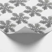 Silberne Glitzer-Schneeflocke-Weihnachtsdekoration Geschenkpapier (Ecke)