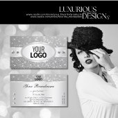 Silberne Glitzer-Sparkling-Stars - Diamanten und L Visitenkarte