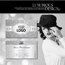 Silberne Glitzer-Sparkling-Stars - Diamanten und L Visitenkarte