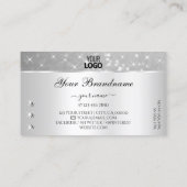 Silberne Glitzer-Sparkling-Stars - Diamanten und L Visitenkarte (Rückseite)